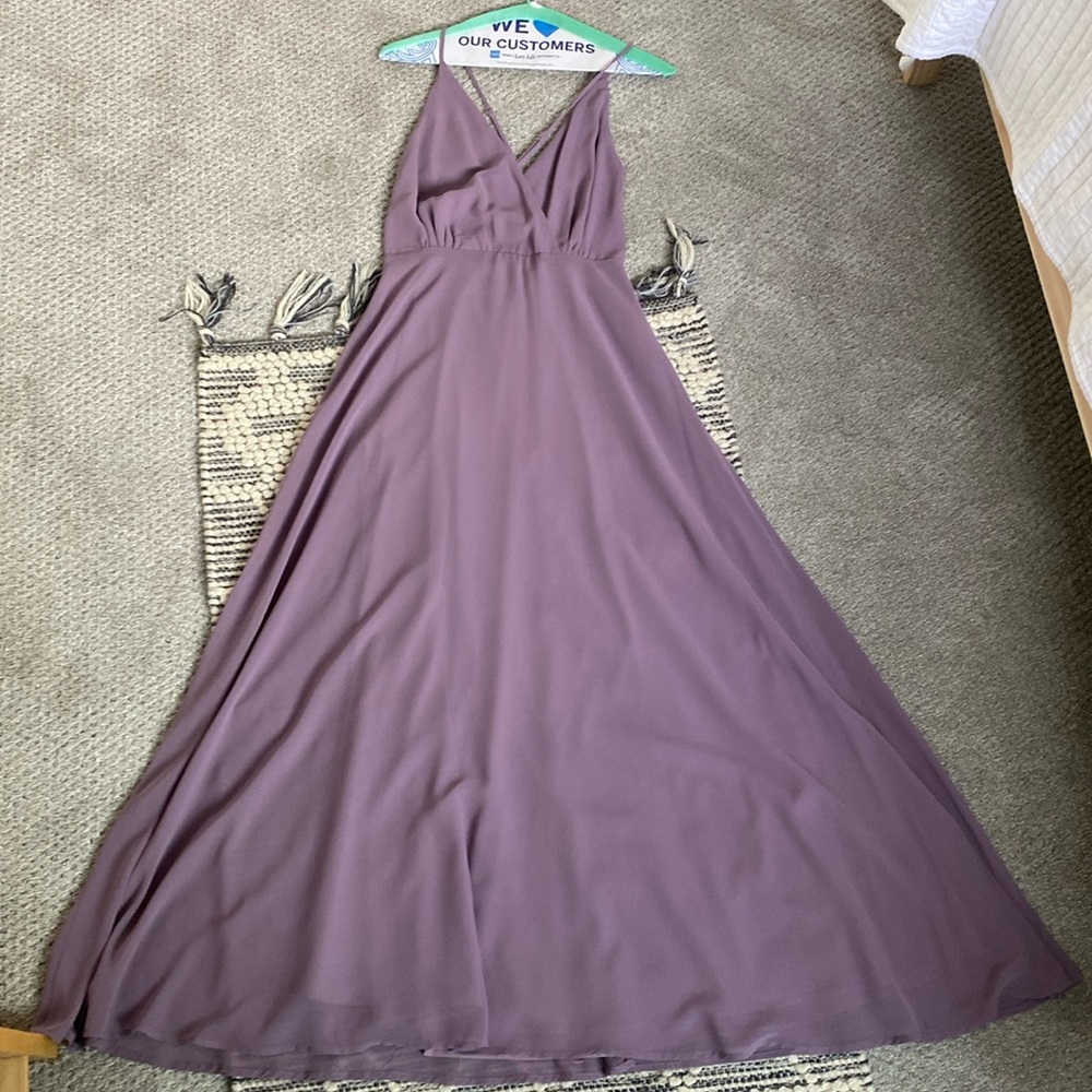 Lulus maxi dress with criss cross straps.
